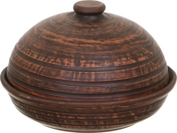 Блинница с крышкой гладкая 23 см дымленая