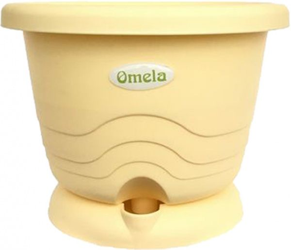 Горщик пластиковий Омела Пастель 2,6 л круглий ваніль 