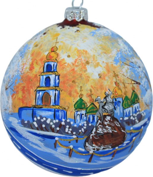 Подарочный шар Юріта d120 мм Софиевская Площадь+Богдан Хмельницкий 120889M красный