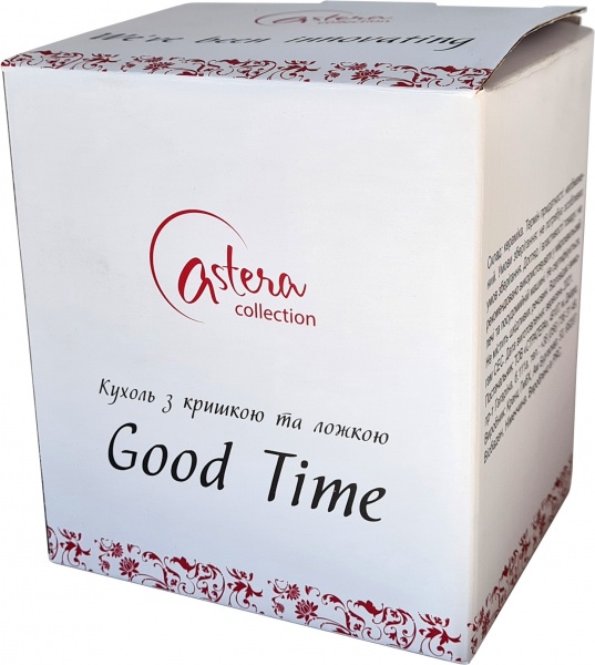 Чашка с крышкой Good Time Pink 350 мл A0520-JZ20S13P Astera