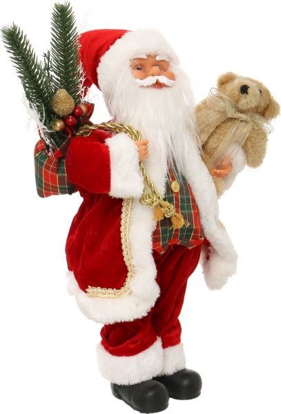 Декоративна фігура Дід Мороз червоно-зелений S16175C 40 см 
