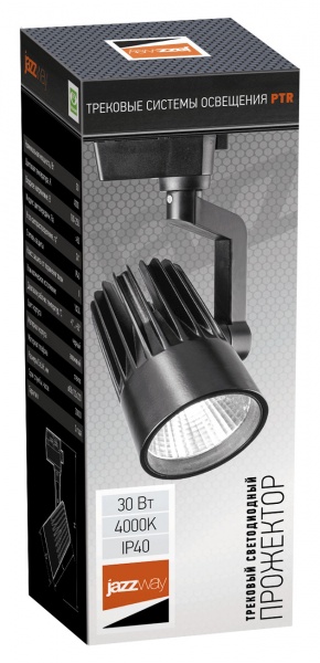 Трековый прожектор Jazzway PTR 0130-2 24° BL IP40 30 Вт 4000 К черный 5022713 