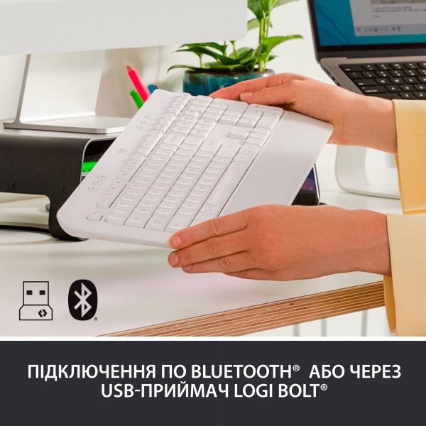 Клавіатура бездротова Logitech Signature K650 - Ua (920-010977) off-white 
