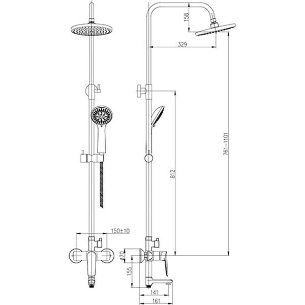 Душевая система Imprese Blanice T-10330