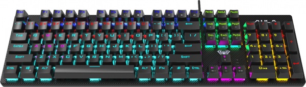 Клавіатура ігрова Aula S2022 (6948391240527) Mechanical keycap KRGD blue EN/UA black 