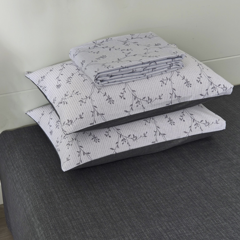 Комплект постільної білизни Marmaris 2 сірий із білим La Nuit