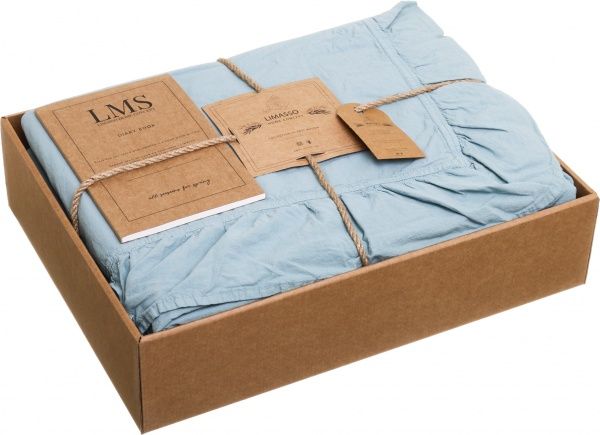 Комплект постельного белья семейный голубой Limasso 