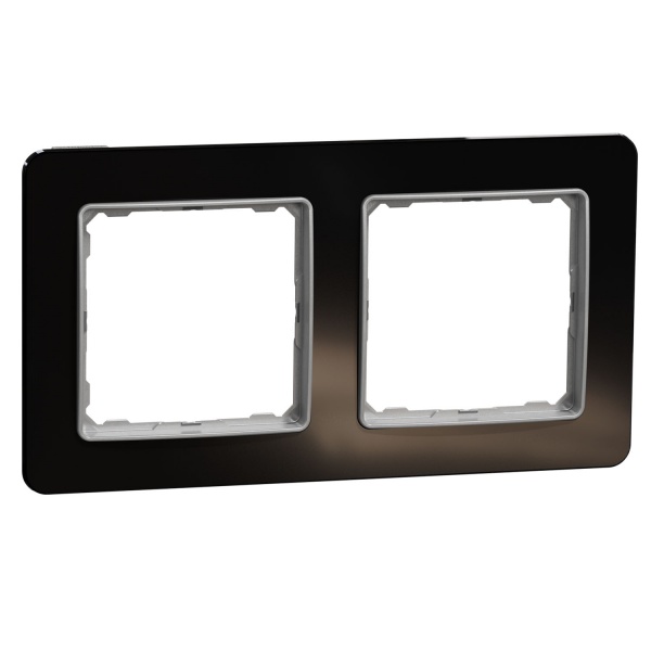 Рамка двухместная Schneider Electric Sedna Elements универсальная черное стекло SDD361802