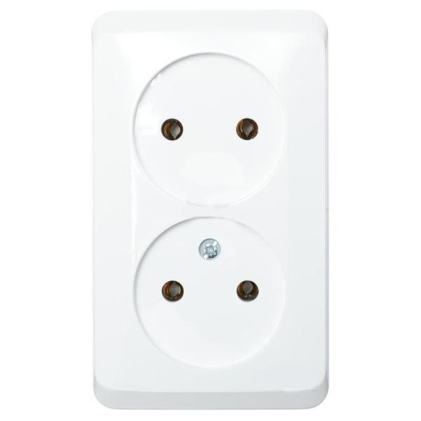 Розетка подвійна без заземлення Schneider Electric Prima без шторок білий WDE001040