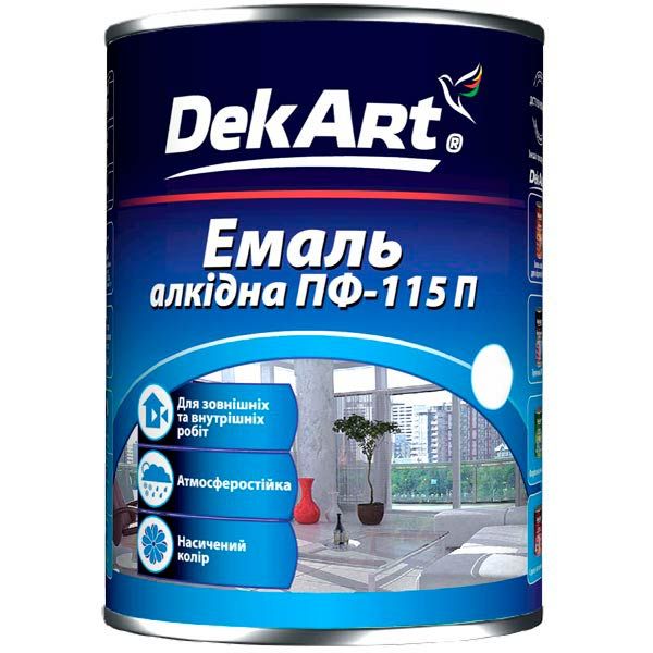 Емаль DekArt алкідна ПФ-115П коричневий глянець 2,8кг