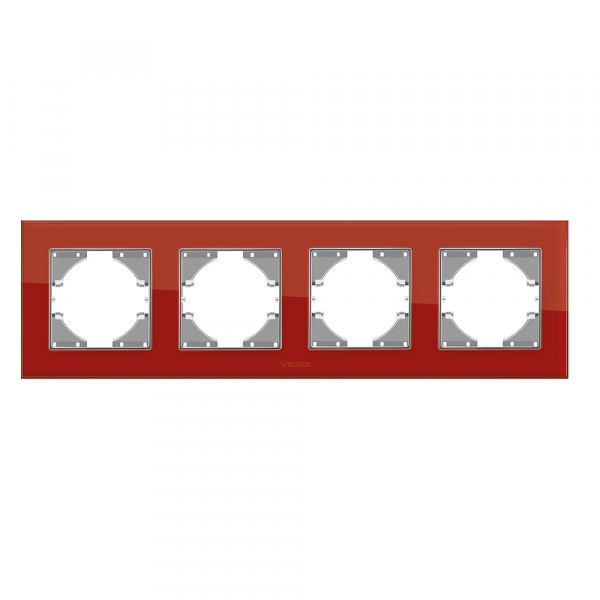Рамка четырехместная Videx Binera горизонтальная красный VF-BNFRG4H-RD