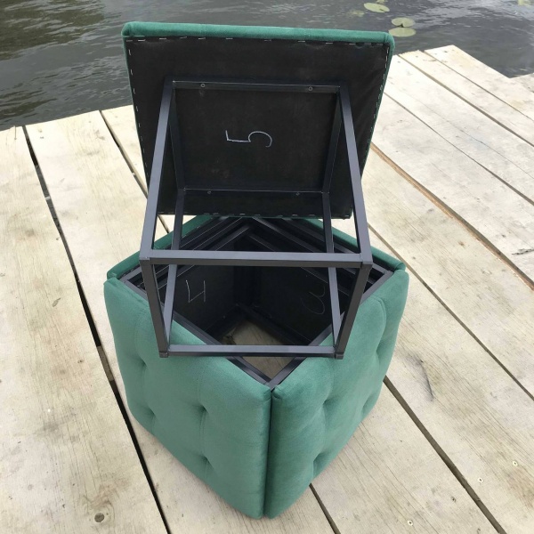 Пуф-трансформер 5 в 1 из велюра зеленый 