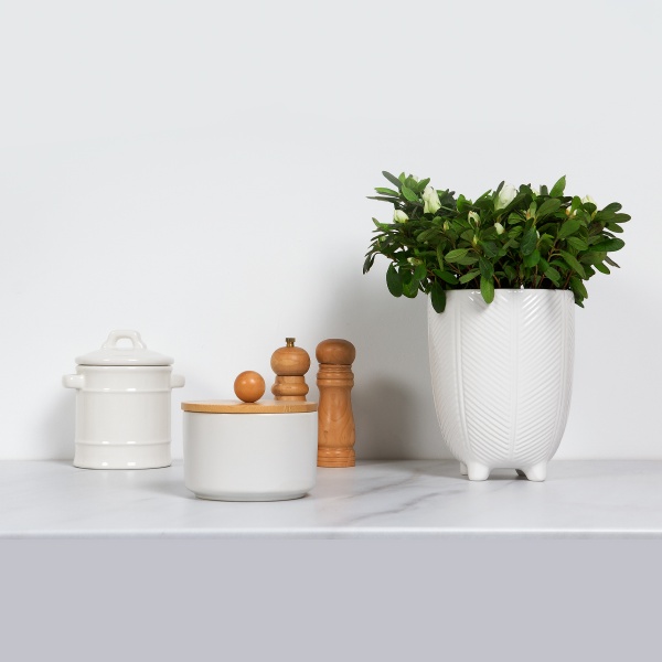 Емкость для хранения 650 мл KP-17 White/Wood MVM