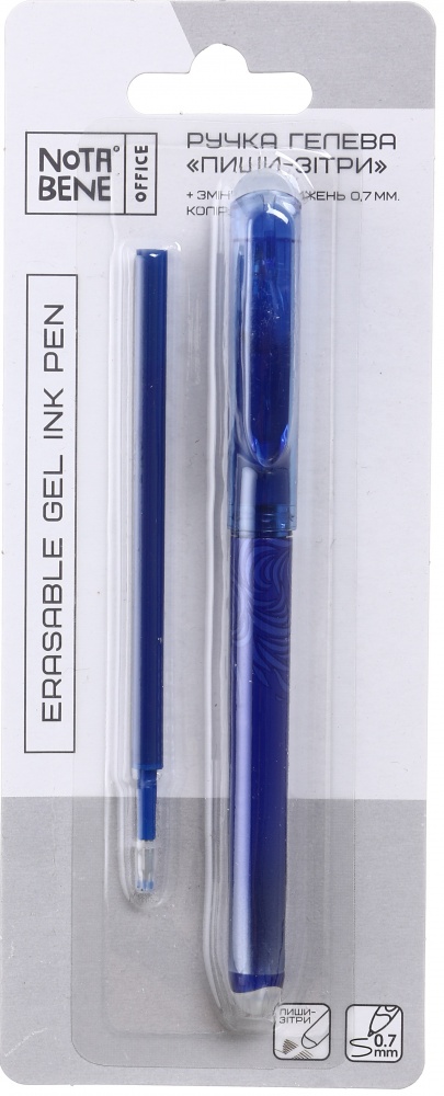 Ручка гелевая Nota Bene Пиши-сотри 0,7 мм с сменным стержнем синий