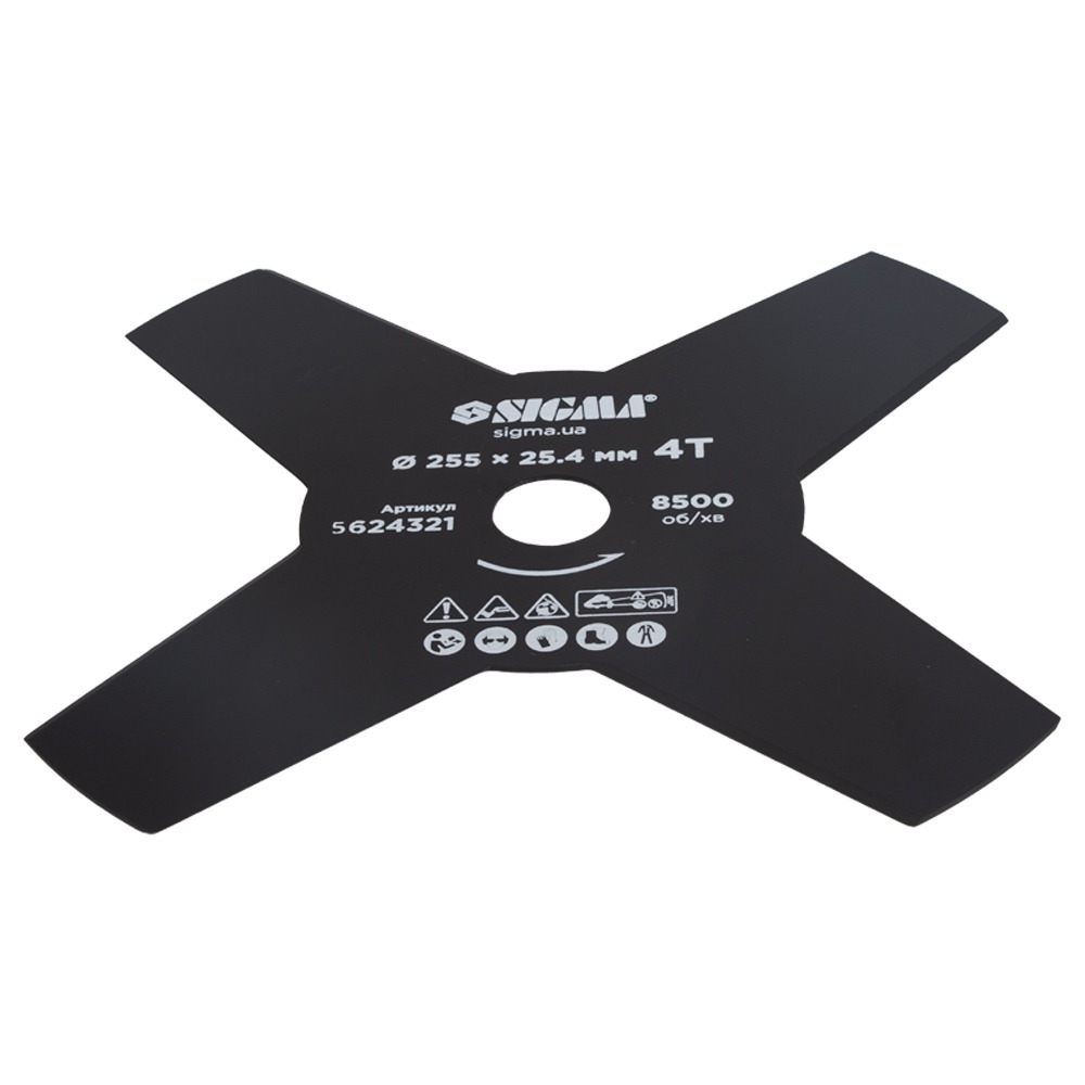 Нож для триммера Sigma Ø255×25.4 мм 4Т (5624321)