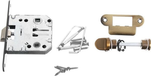 Замок врізний з ручками Blazer санвузловий MACC WC 47,5 мм матова бронза