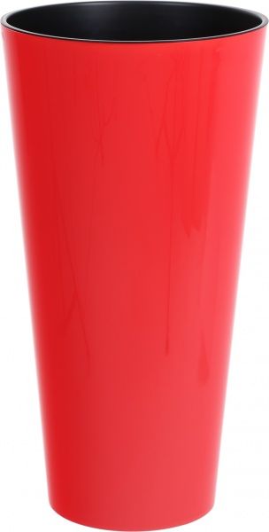 Горшок пластиковый Prosperplast Tubus slim shine 2 в 1 круглый 64л коралловый (75950-1788) 