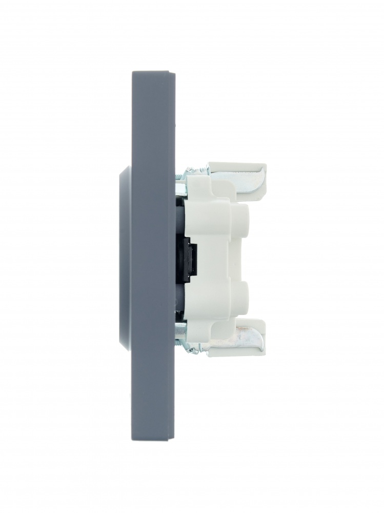 Розетка подвійна побутова без заземлення Lezard Vesna шефілд грей 742-3400-128B