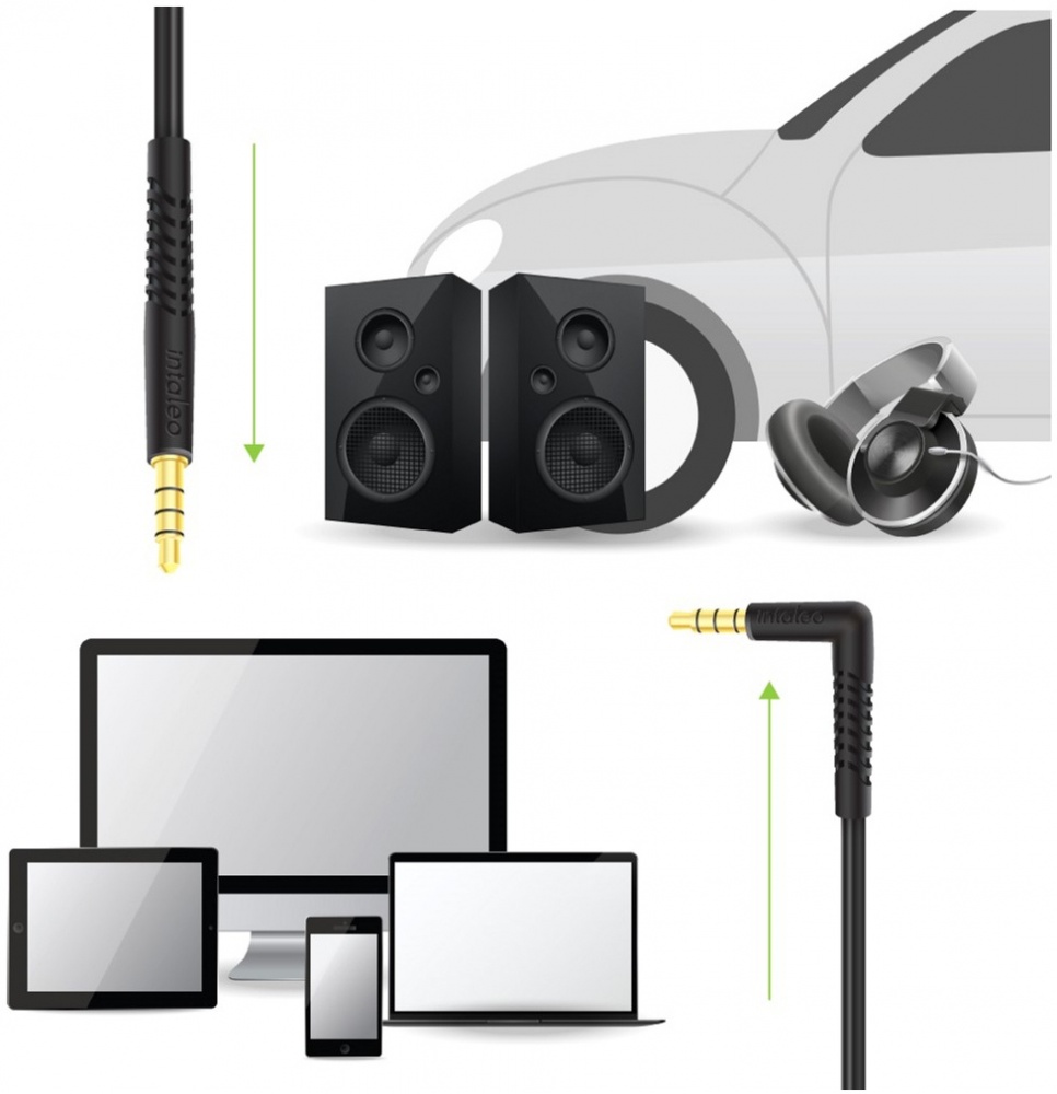 Кабель Intaleo CBFLEXAL1 AUX L-type 1,2 м чорний (1283126559594)