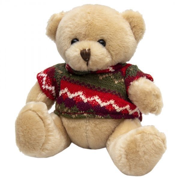 М'яка іграшка Девілон Ведмедик у светрі світло-жовтий 15 см 395025