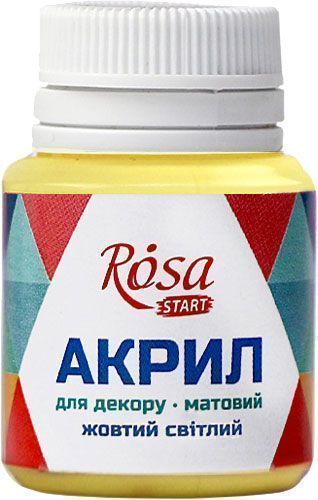 Краска акриловая Желтая светлая матовая 20 мл Rosa Start