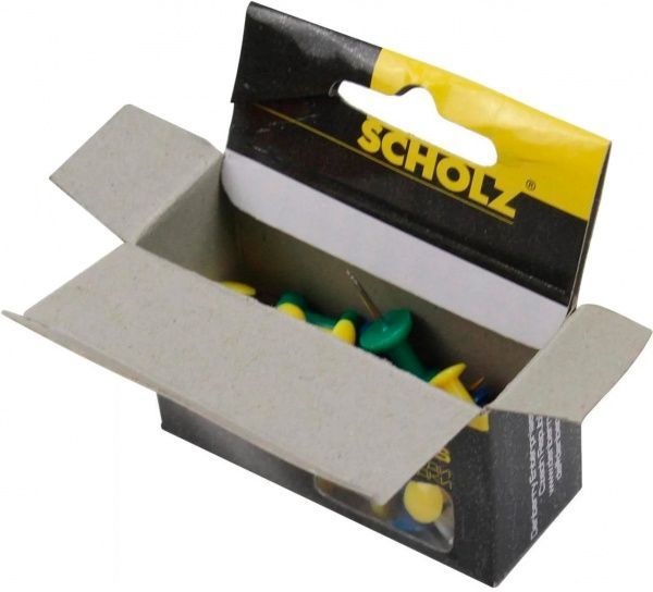 Кнопки-цвяшки SCHOLZ 30 шт кольорові в асортименті 4841 SOZ 