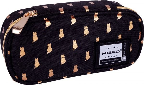Пенал школьный AC5 Golden Kitty Head черный с рисунком
