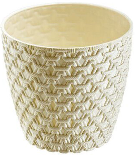 Горшок для цветов Elif Plastik Оргу круглый 4 л сливочный крем (448В) 