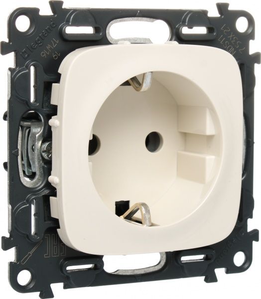 Розетка с заземлением Legrand Allure без шторок кремовый 753821