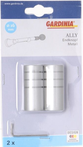 Наконечник Gardinia Ally Циліндр набірний d16 мм срібний 2 шт. 