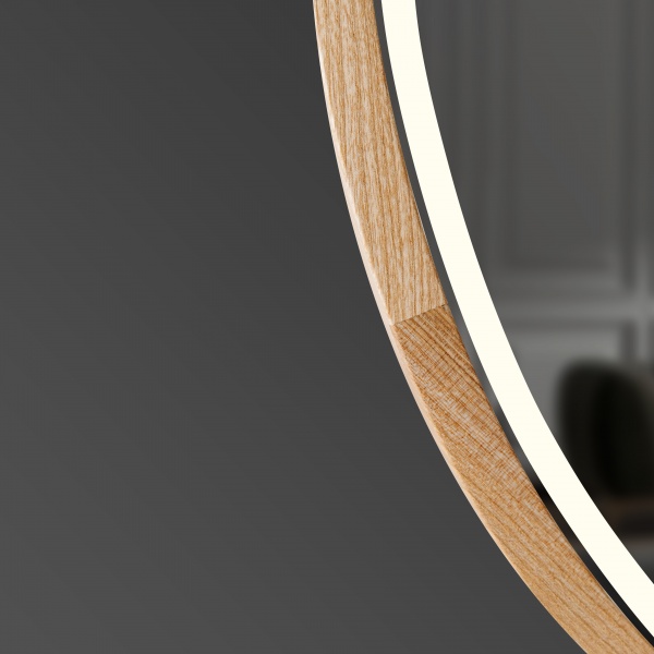 Зеркало со встроенной подсветкой Luxury Wood Evolution SLIM LED ясень натуральный 550x750 мм 