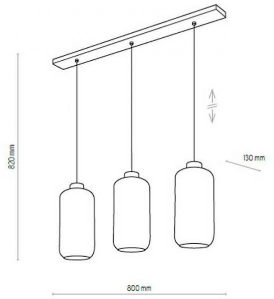 Світильник підвісний TK Lighting MARCO 3x60 Вт E27 чорний 2078 