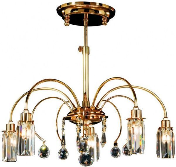 Люстра підвісна WunderLicht 61301-5CKG 5x40 Вт G9 прозорий/золотий 