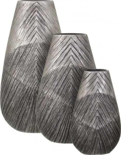 Ваза полирезиновая серая Metalic 25,5х12,5х46 см