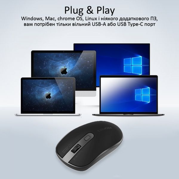 Мишка Promate Suave-2 Wireless Black