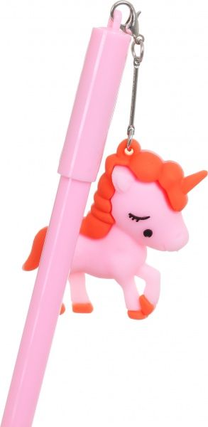Ручка гелевая Единорог розово-оранжевый 