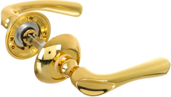 Ручка дверна Latuna на розетці без замикання 62 мм латунь