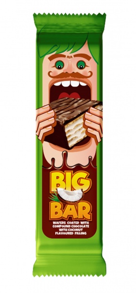 Батончик вафельный BIG BAR с кокосовой стружкой 45 г 