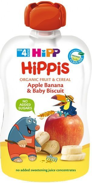 Пюре Hipp ФРУКТОВЕ ПЮРЕ «ЯБЛУКО-БАНАН З ДИТЯЧИМ ПЕЧИВОМ» 