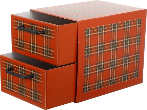 Комод картонний Miss Space Клітинка 2 відділення червоний