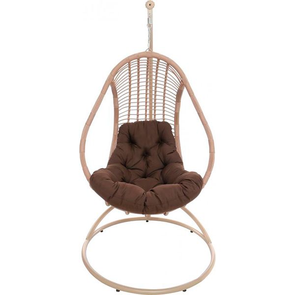 Кресло-кокон Наоми бежевый с подушкой