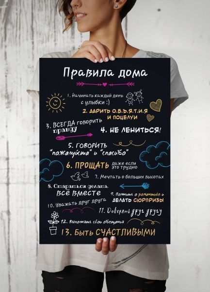 Картина Првила дома (рус.) А2 Posterclub 