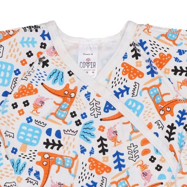 Распашонка детская ТМ Софія Foxes р.56 молочный/с принтом 127256 