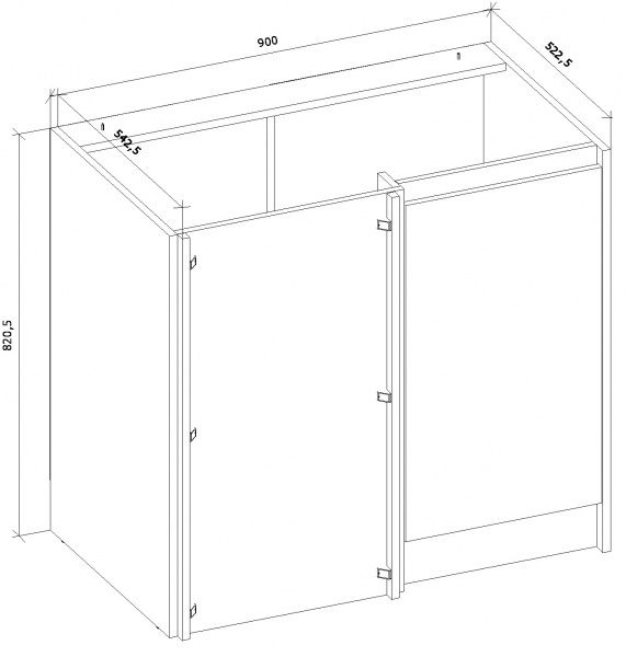 Тумба нижняя угловая МС Идея КРАФТ НЩУП (правый) 90/82/525 универсальная щит крафт золотой Грейд