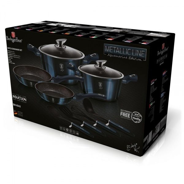 Набір посуду Metallic Line AQUAMARINE Edition 10 предметів BH 6143 Berlinger