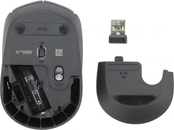 Мышь Logitech Wireless Mouse M170 910-004642 black 