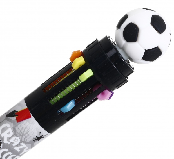 Ручка шариковая на 10 цветов мяч черный 