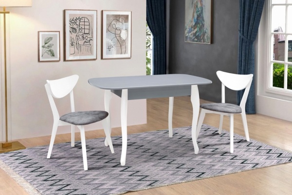 Стул Лукас мягкий серый / белый