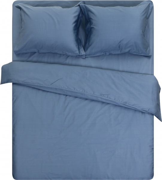 Комплект постільної білизни Сатин Люкс євро сіро-блакитний Homeline 