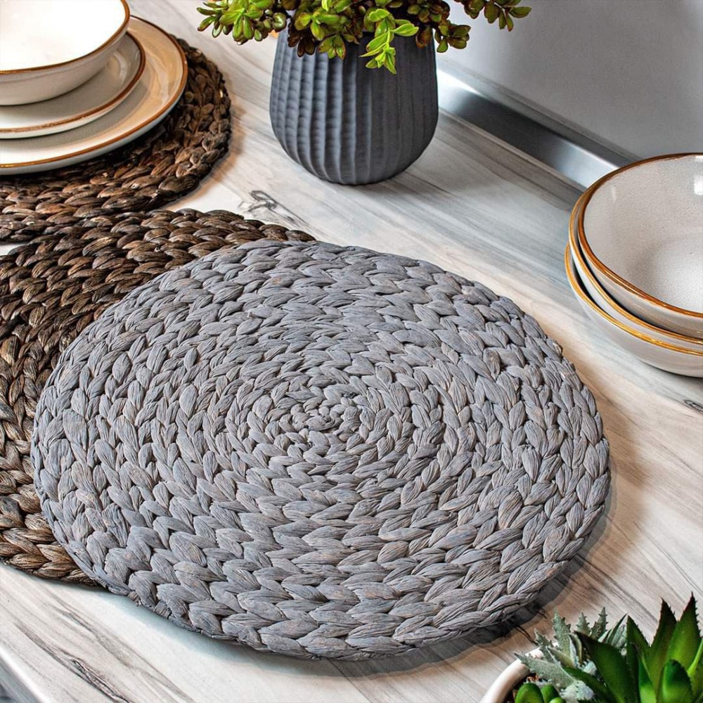 Коврик для сервировки Flamberg Nature 35 см водяной гиацинт пепельный